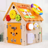 Montessori Wooden Busy House